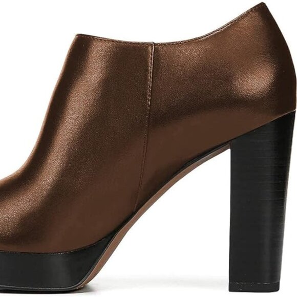 XYD Size 9 Women Trendy Block Chunky High Heels Platform Ankle Boot Bronze Color - Picture 15 of 15